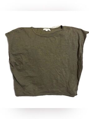 All Row T Shirt Sleeveless Women’s Green Large Boxy Crop